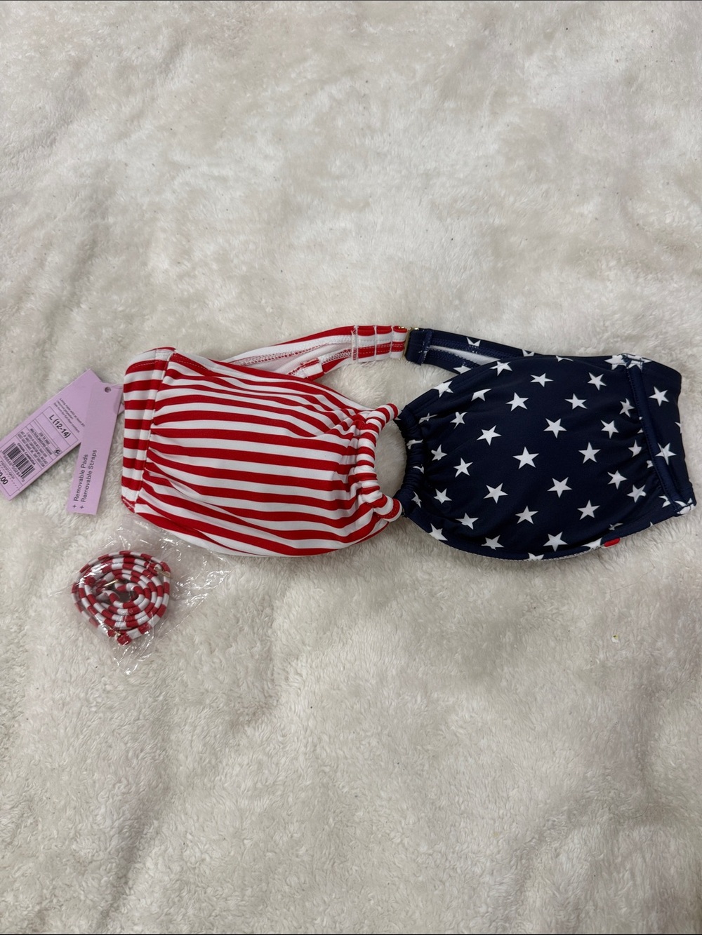wild fable Red & Navy Star top for swim